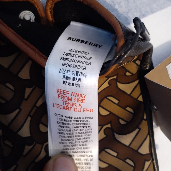 Burberry MENS TB-FAUX LEATHER GLOVES - Picture 5 of 8